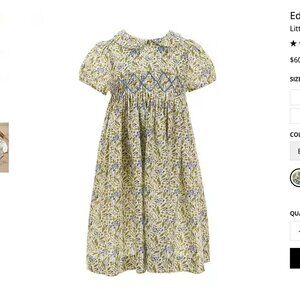 Edgehill Collection 2T Short Sleeve Peter Pan Smocked Dress